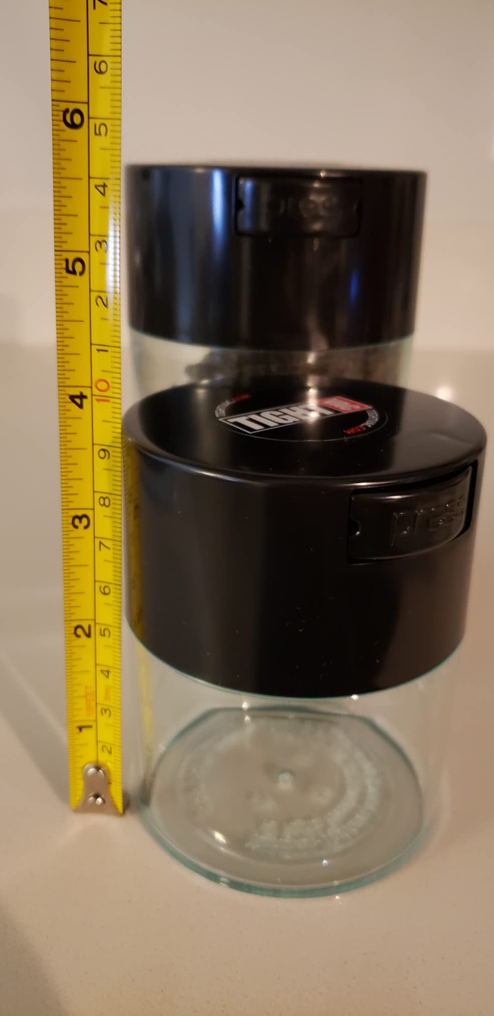Tightvac Set of 3 - Patented Airtight Containers | Multi-use Vacuum Containers Work as Smell Proof Containers for Herbs, Dry Goods and Food. Blue Caps and Black Body customer photo 2
