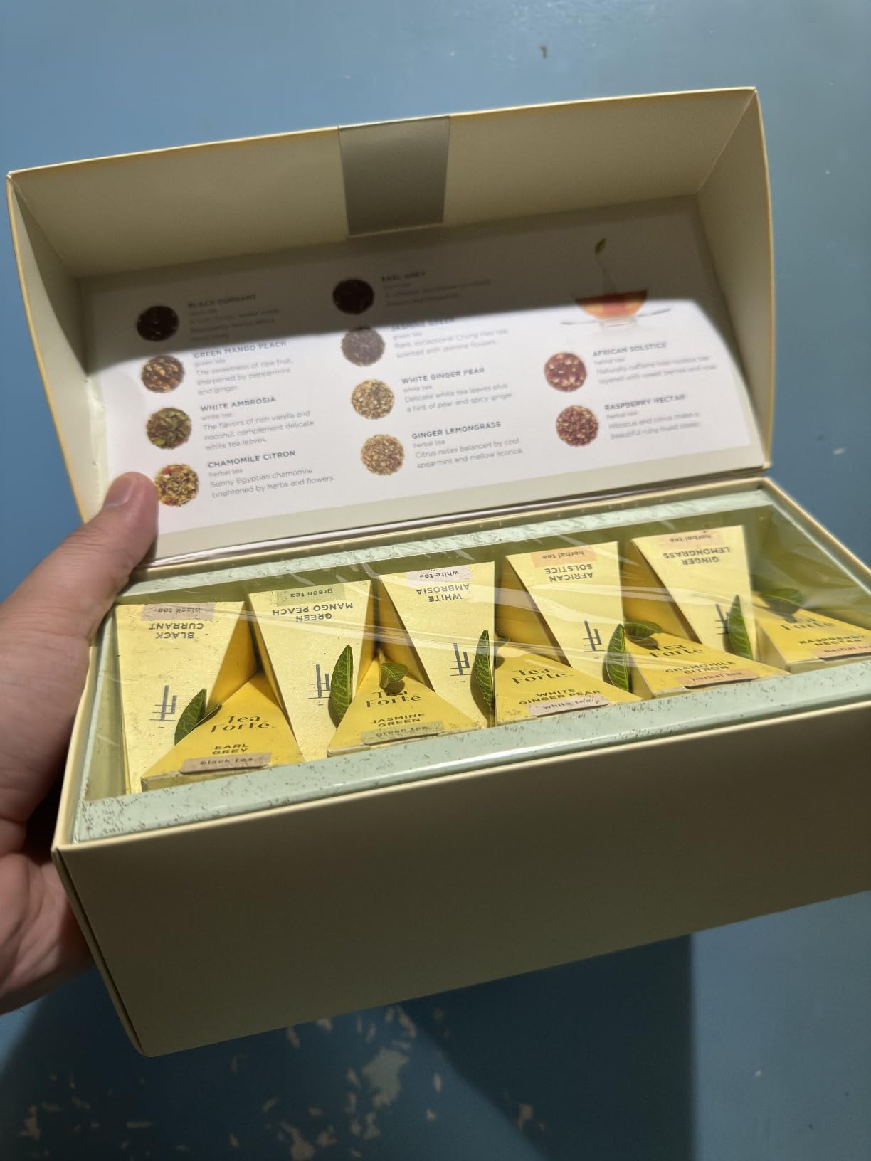 Tea Forte Premium Presentation Box Gift Set Sampler, 20 Count, Assorted Blends Individually Wrapped Handcrafted Pyramid Infuser Bags, Assorted Classic Tea customer photo 2