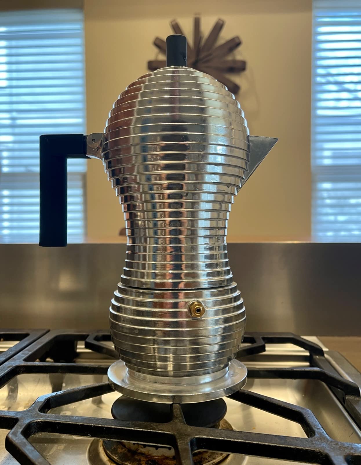 Alessi MDL02/3 B Pulcina Stove Top Espresso 3 Cup Coffee Maker in Aluminum Casting Handle And Knob in PA, Black customer photo 2