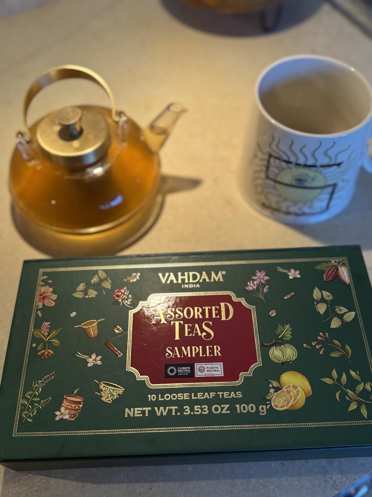 VAHDAM Top 10 Favourites Tea Sampler Set | Loose Leaf Tea (50+ Cups) | Tea Variety Pack with Green, Herbal, Black & Chai Brew | Vacuum Sealed For Freshness | Brew Hot & Cold customer photo 1