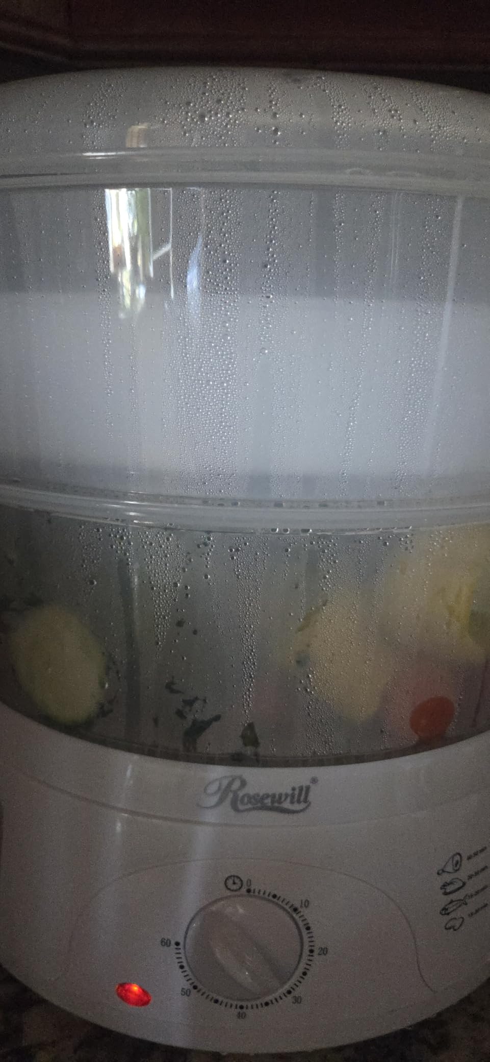 Rosewill Electric Food Steamer with 3 Tiers BPA-Free Stackable, Dishwasher Safe Baskets, 800W with fast steam heating within 40s, Auto shut-off and 60-min timer, 9.5 Quarts Capacity - White customer photo 1