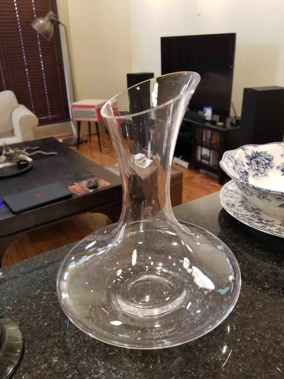 Large Elegant Red Wine Decanter Aerator Pourer - 100% Hand Blown Lead-Free Clear Crystal Glass - Wine Carafe Bottle, Wine Lovers Accessory Gift - 1600ml. customer photo 1