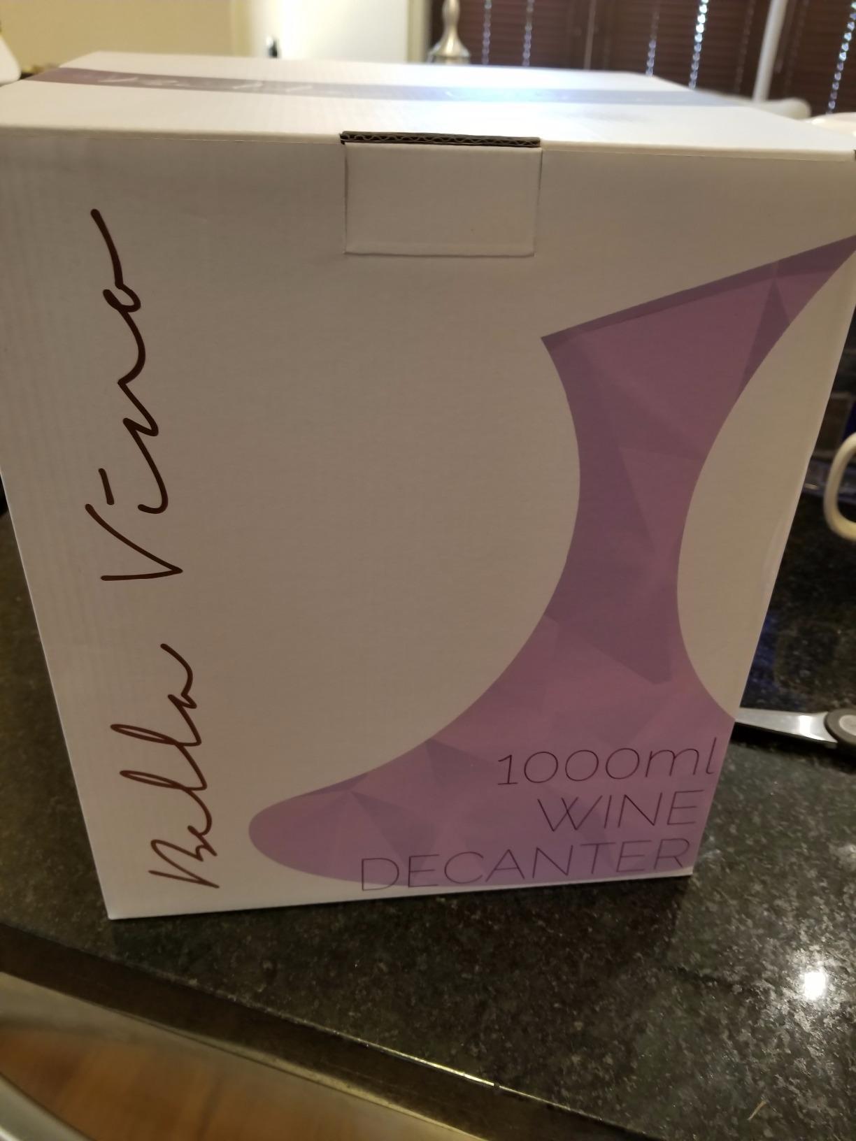 Large Elegant Red Wine Decanter Aerator Pourer - 100% Hand Blown Lead-Free Clear Crystal Glass - Wine Carafe Bottle, Wine Lovers Accessory Gift - 1600ml. customer photo 2