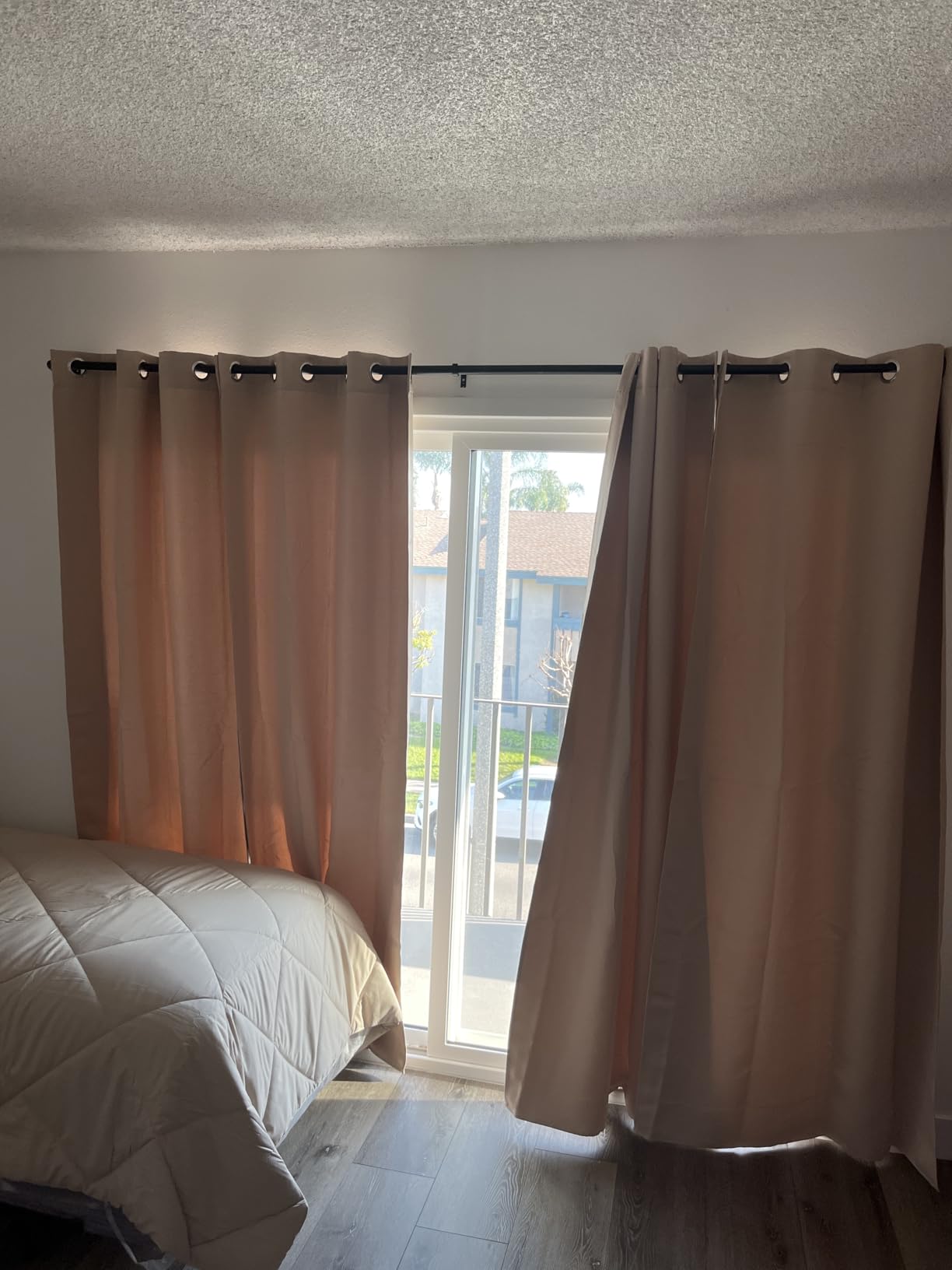 NICETOWN Halloween Pitch Black Solid Thermal Insulated Grommet Blackout Curtains/Drapes for Bedroom Window (2 Panels, 42 inches Wide by 63 inches Long, Black) customer photo 1