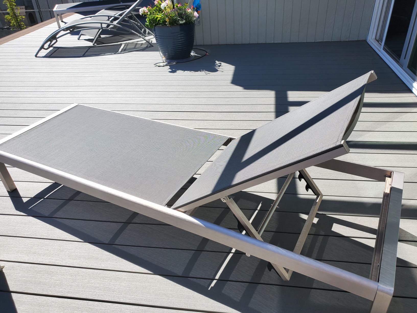 Christopher Knight Home Outdoor Aluminum Chaise Lounge, Set of 2, Grey customer photo 2