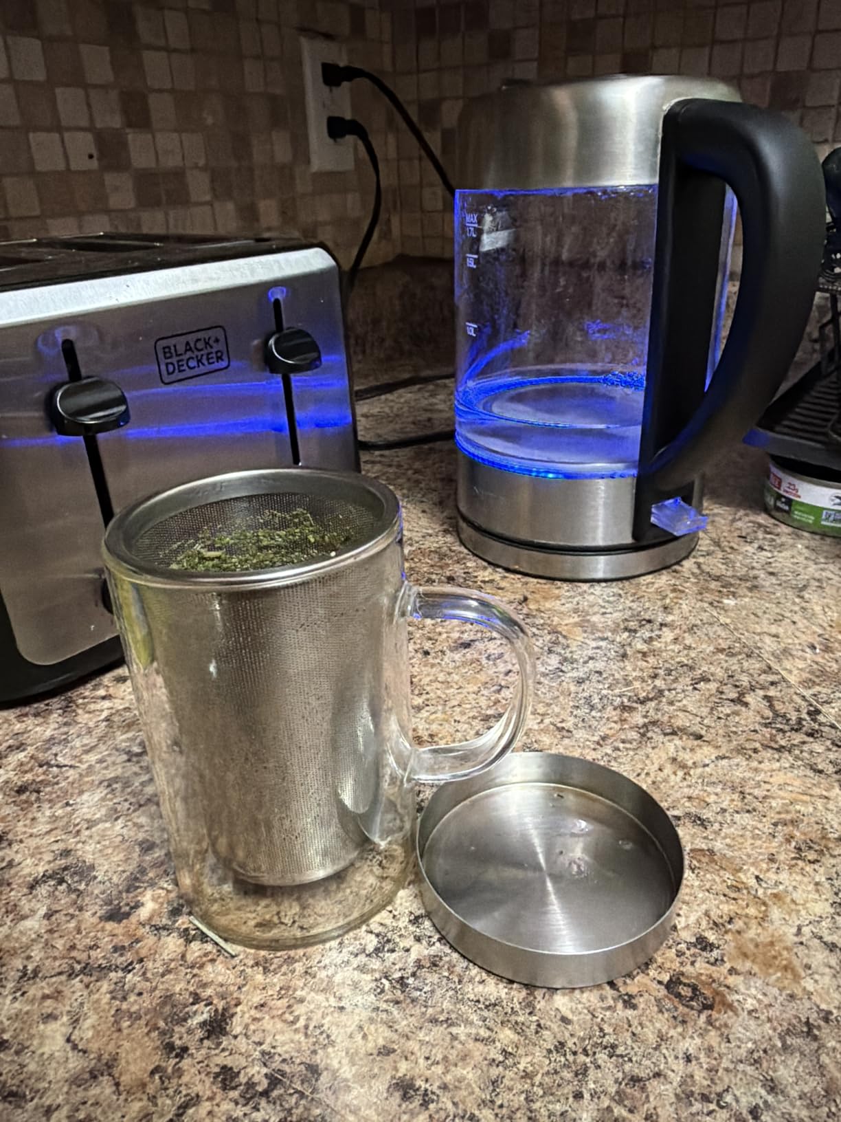 ecooe 16.9 Oz Borosilicate Glass Tea Mug Cup Tea Glasses with Stainless Steel Infuser & Lid, Loose Leaf Glass Tea Cup Teacup 430mL(Use Capacity) customer photo 1