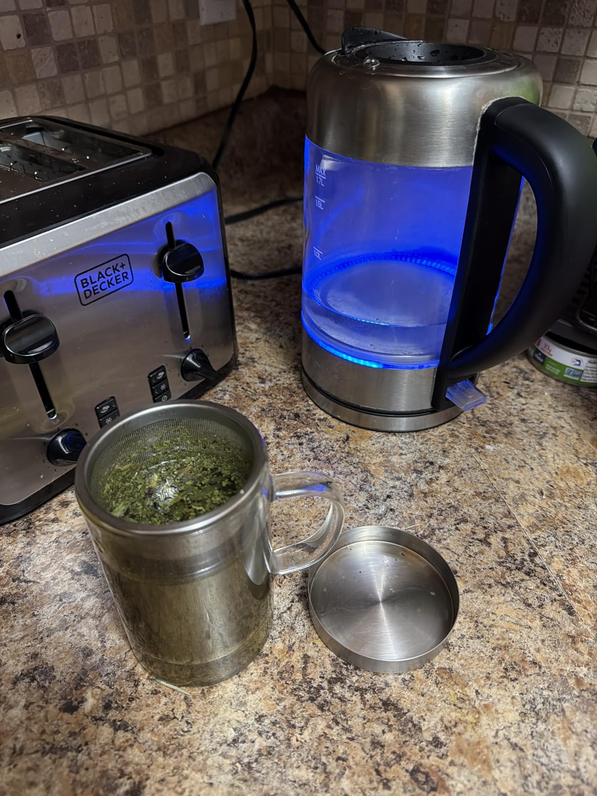 ecooe 16.9 Oz Borosilicate Glass Tea Mug Cup Tea Glasses with Stainless Steel Infuser & Lid, Loose Leaf Glass Tea Cup Teacup 430mL(Use Capacity) customer photo 2