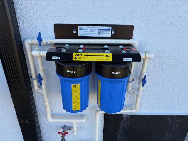 iSpring WGB21B 2-Stage Whole House Water Filtration System, with 10