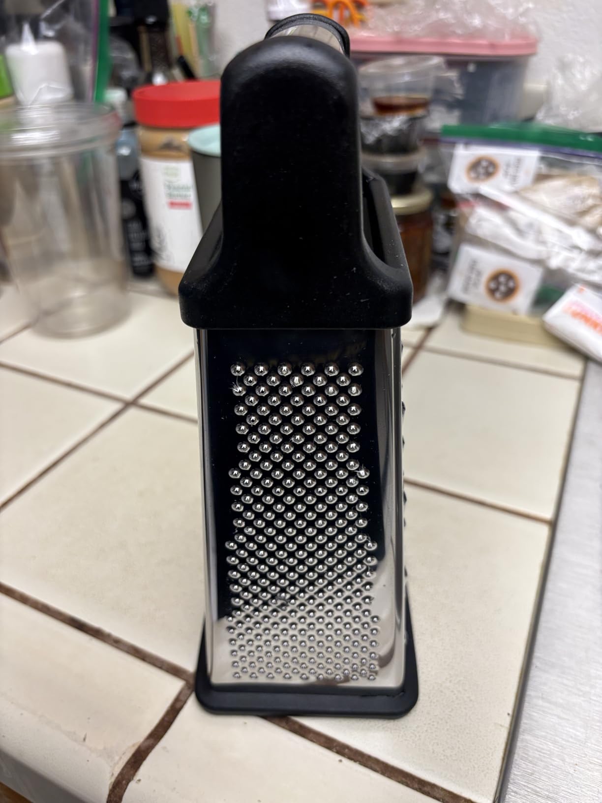 Spring Chef Professional Cheese Grater - Stainless Steel, XL Size, 4 Sides - Perfect Box Grater for Parmesan Cheese, Vegetables, Ginger - Dishwasher Safe - Black customer photo 1