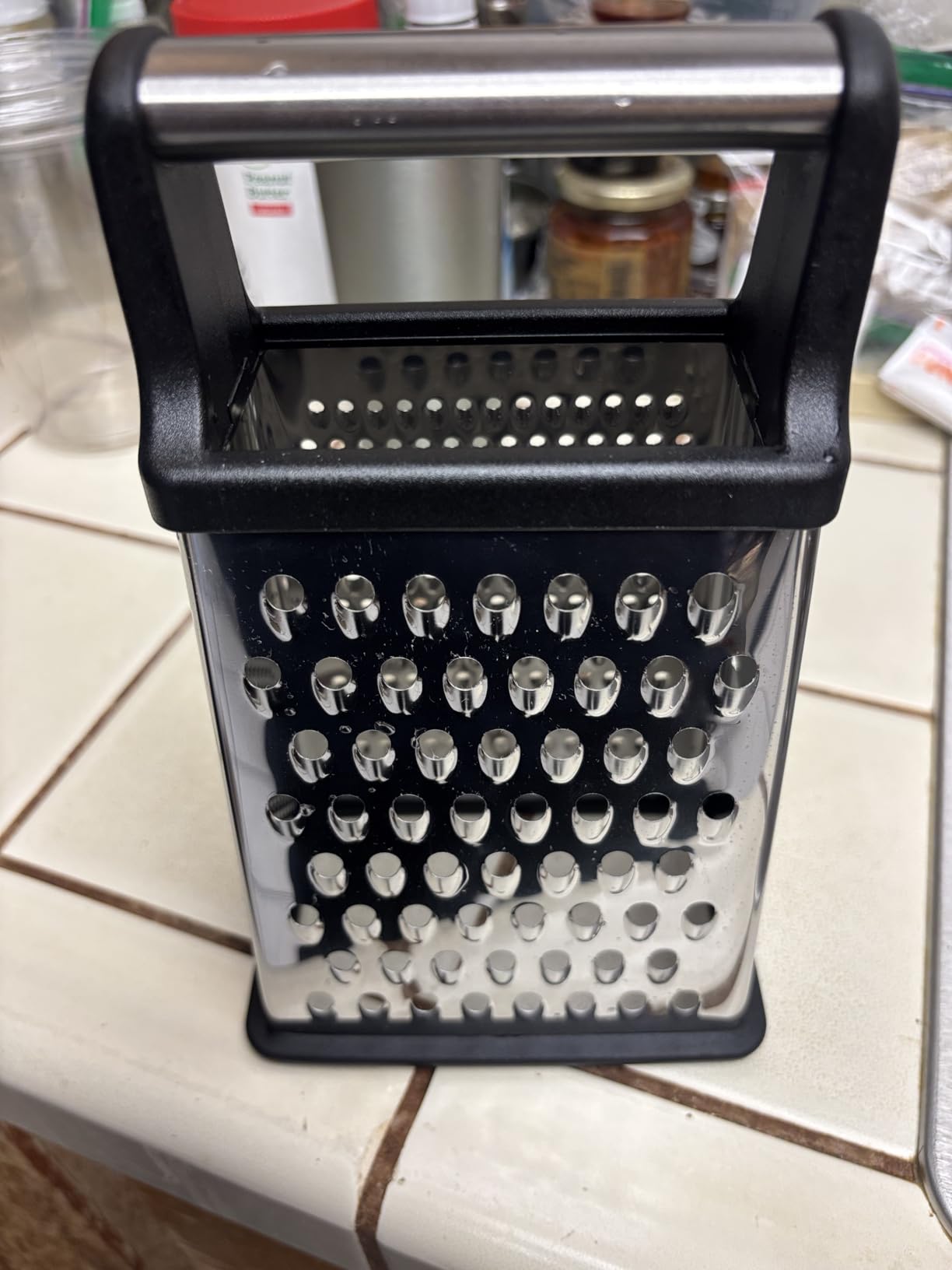 Spring Chef Professional Cheese Grater - Stainless Steel, XL Size, 4 Sides - Perfect Box Grater for Parmesan Cheese, Vegetables, Ginger - Dishwasher Safe - Black customer photo 2