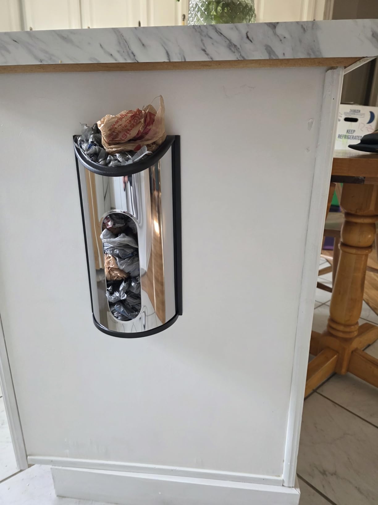 Utopia Kitchen Wall-Mounted Stainless Steel Grocery Bag Holder & Dispenser, Space-Saving Plastic Bag Holder for Kitchen, Pantry or Cabinet, Reusable Plastic Bag Organizer, Silver customer photo 1