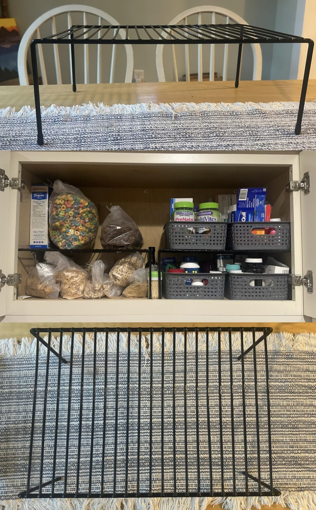 Evelots Wire Rack Cabinet Shelf Organizer - 2 Pack Sturdy Metal Cabinet Riser Shelf - Double Space - Great for Kitchen, Freezer, Pantry - Rustproof customer photo 1