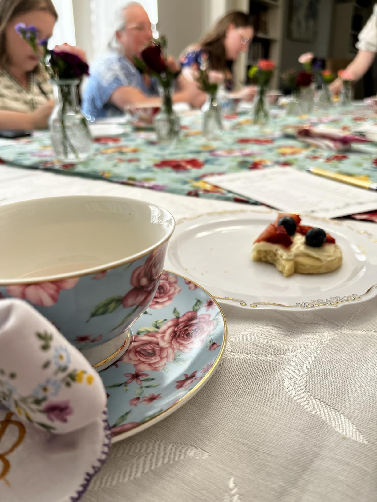 BTaT- Tea Cups and Saucers, Set of 6, 8 oz, Floral Design, Porcelain Tea Cup Sets, Dishwasher Safe customer photo 1