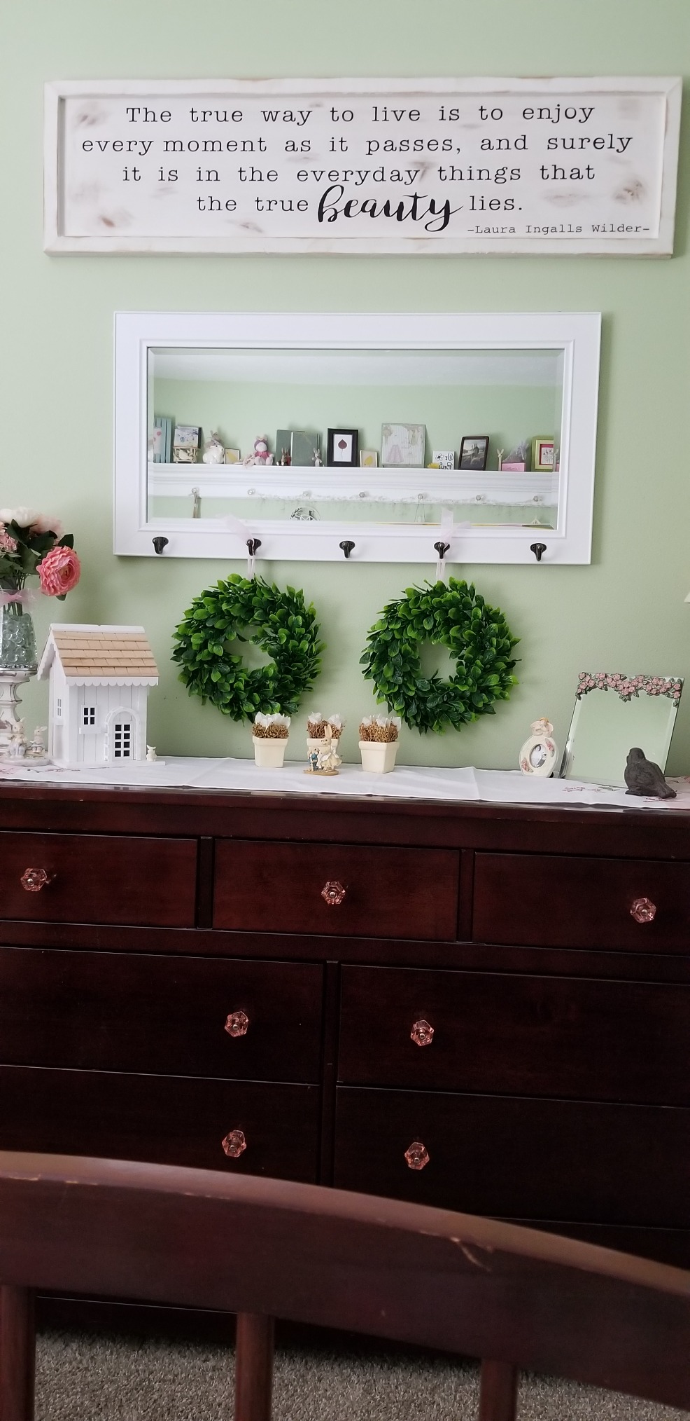 DesignOvation Kate and Laurel Pub Mirrors with 5 Metal Hooks, Black customer photo 2