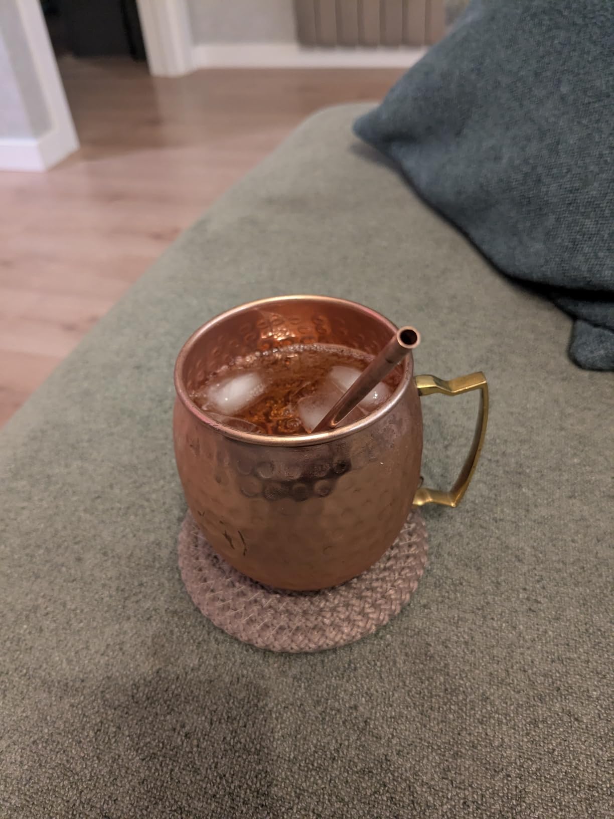 Benicci Moscow Mule Copper Mugs - Set of 4-100% HANDCRAFTED - Food Safe Pure Solid Copper Mugs - 16 oz Christmas Gift Set with Premium Quality Cocktail Straws and Jigger! customer photo 1