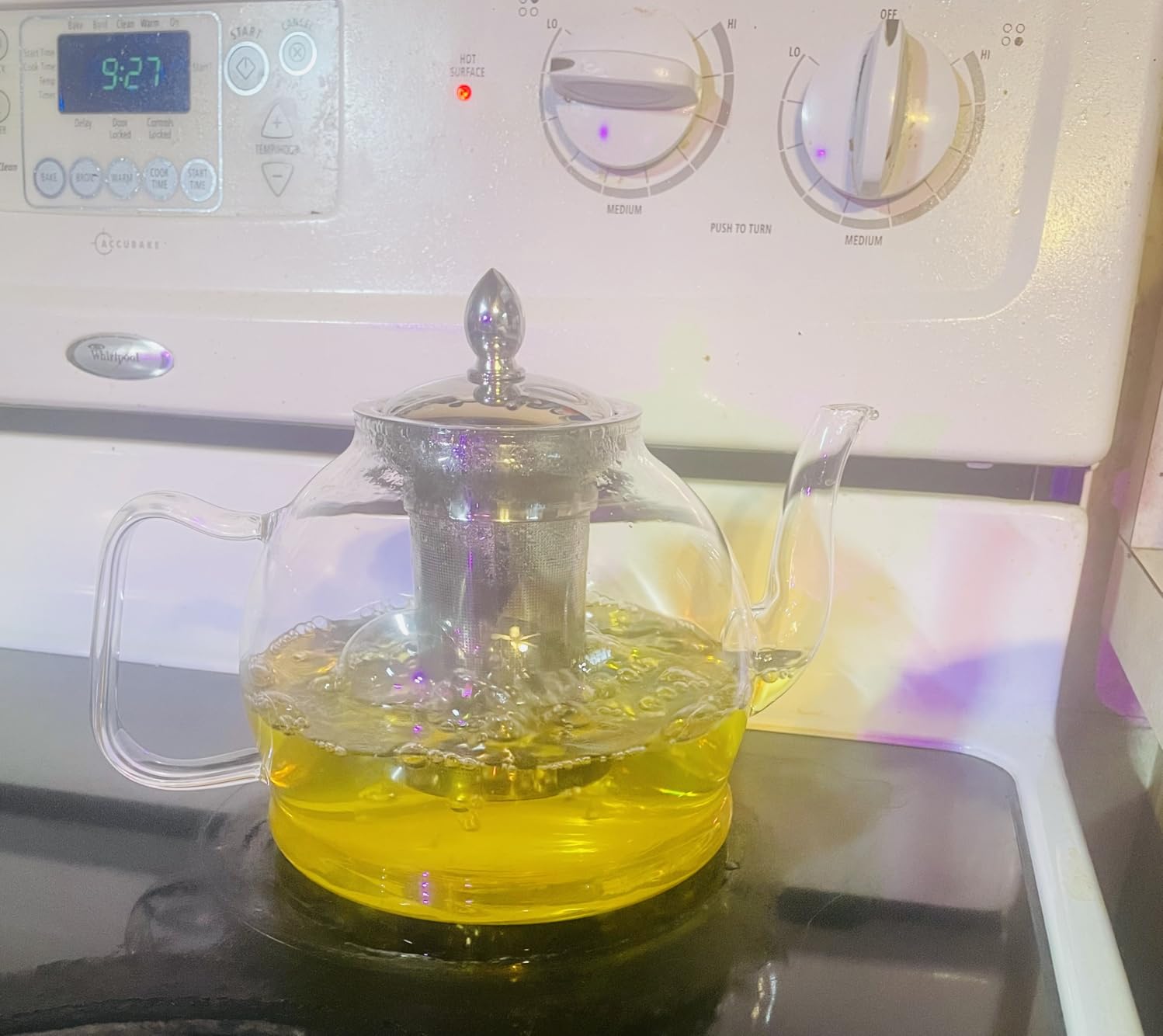 HIWARE 1000ml Glass Teapot with Removable Infuser, Stovetop Safe Tea Kettle, Blooming and Loose Leaf Tea Maker Set customer photo 1