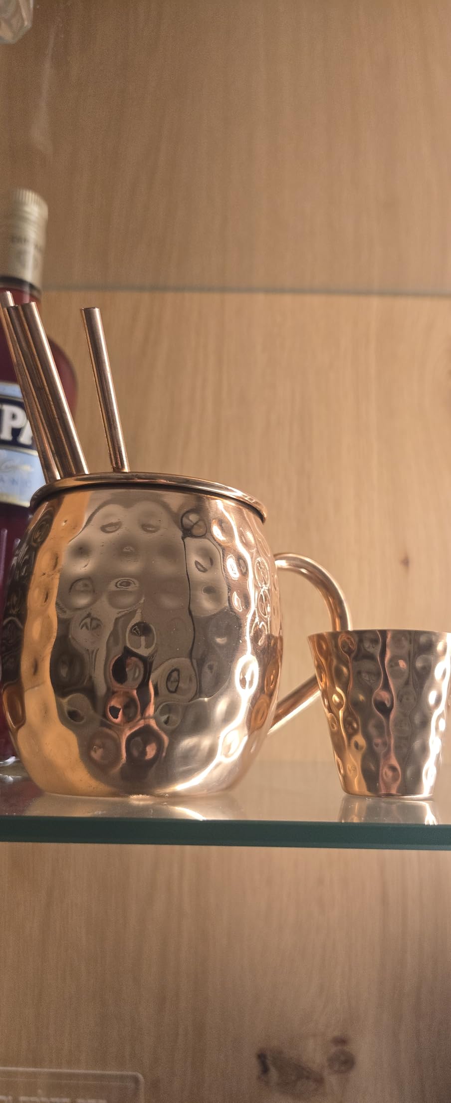 Advanced Mixology [Gift Set] Mule Science Moscow Mule Mugs Set of 4 (19 oz. large size) | 100% Handcrafted | Food Safe | Copper Mugs w/Accessories | Tarnish Resistant Copper Cups customer photo 1
