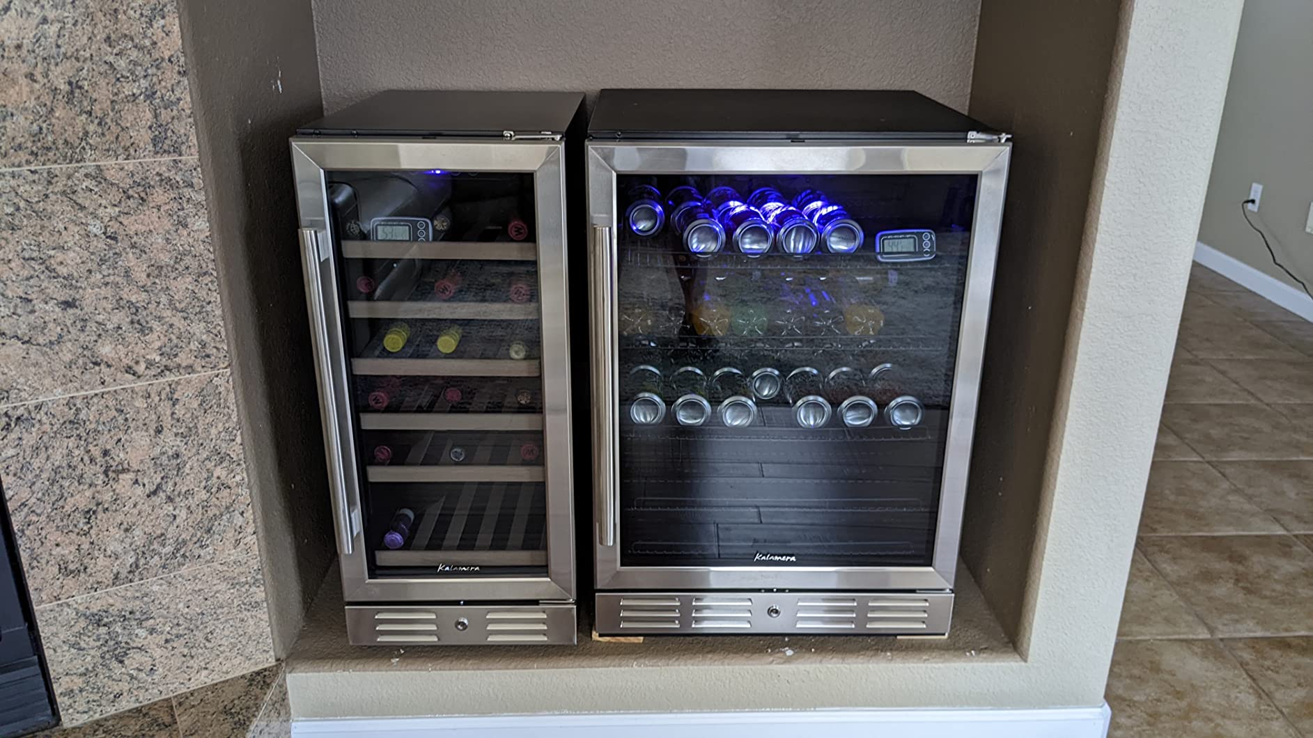 Kalamera 24 inch Beverage Refrigerator - 154 Cans Capacity Beverage Cooler- Fit Perfectly into 24
