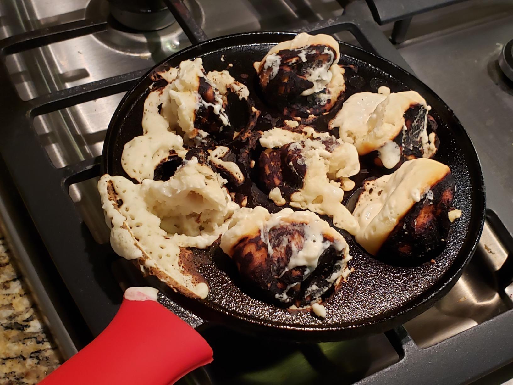 Upstreet Cast Iron Aebleskiver Pan - Ideal for Mini Pancake Mold, Cake Pop Pan, and Takoyaki Maker (Black) customer photo 1