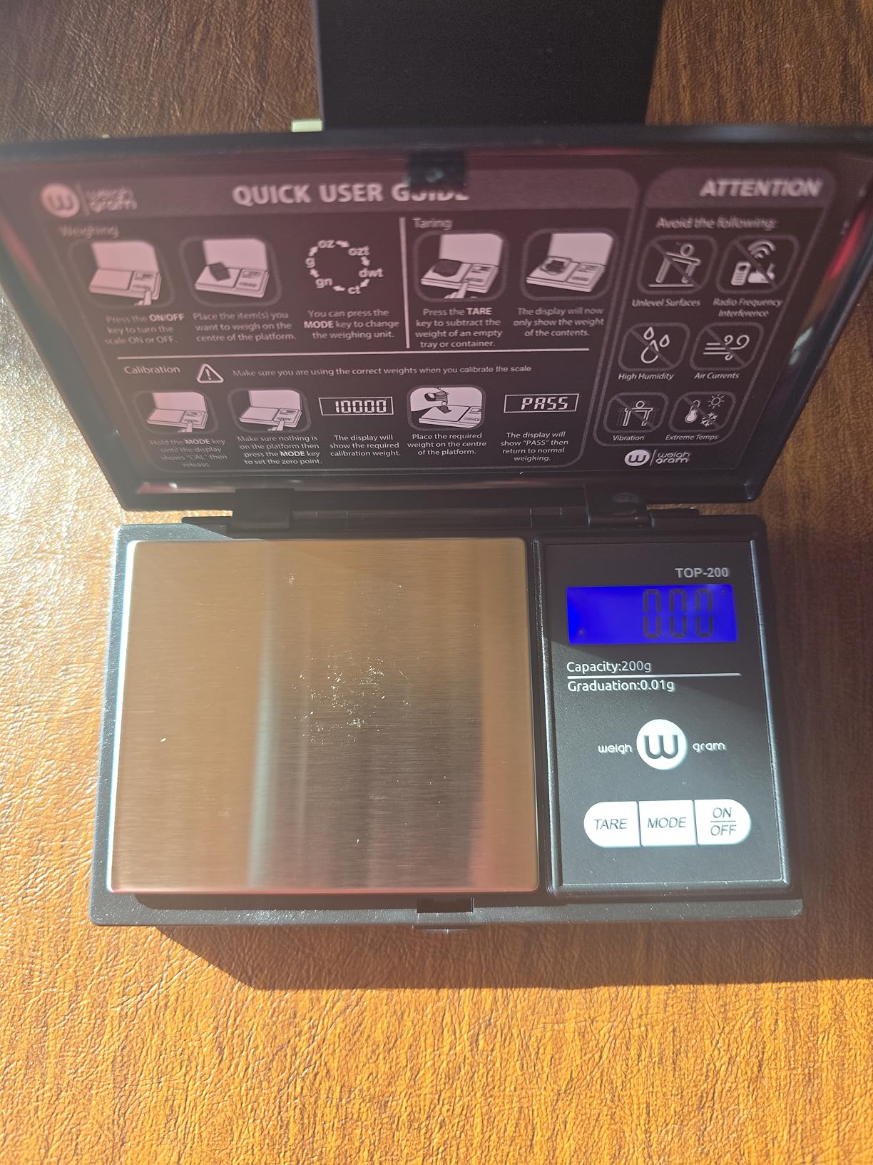 Weigh Gram 200g Digital Pocket Gram Scale 0.01g Accuracy, 200g x 0.01g Mini Digital Grams Scale, Small Food Scale, Jewelry Scale, Ounces Grains Scale With100g Calibration Weight customer photo 1