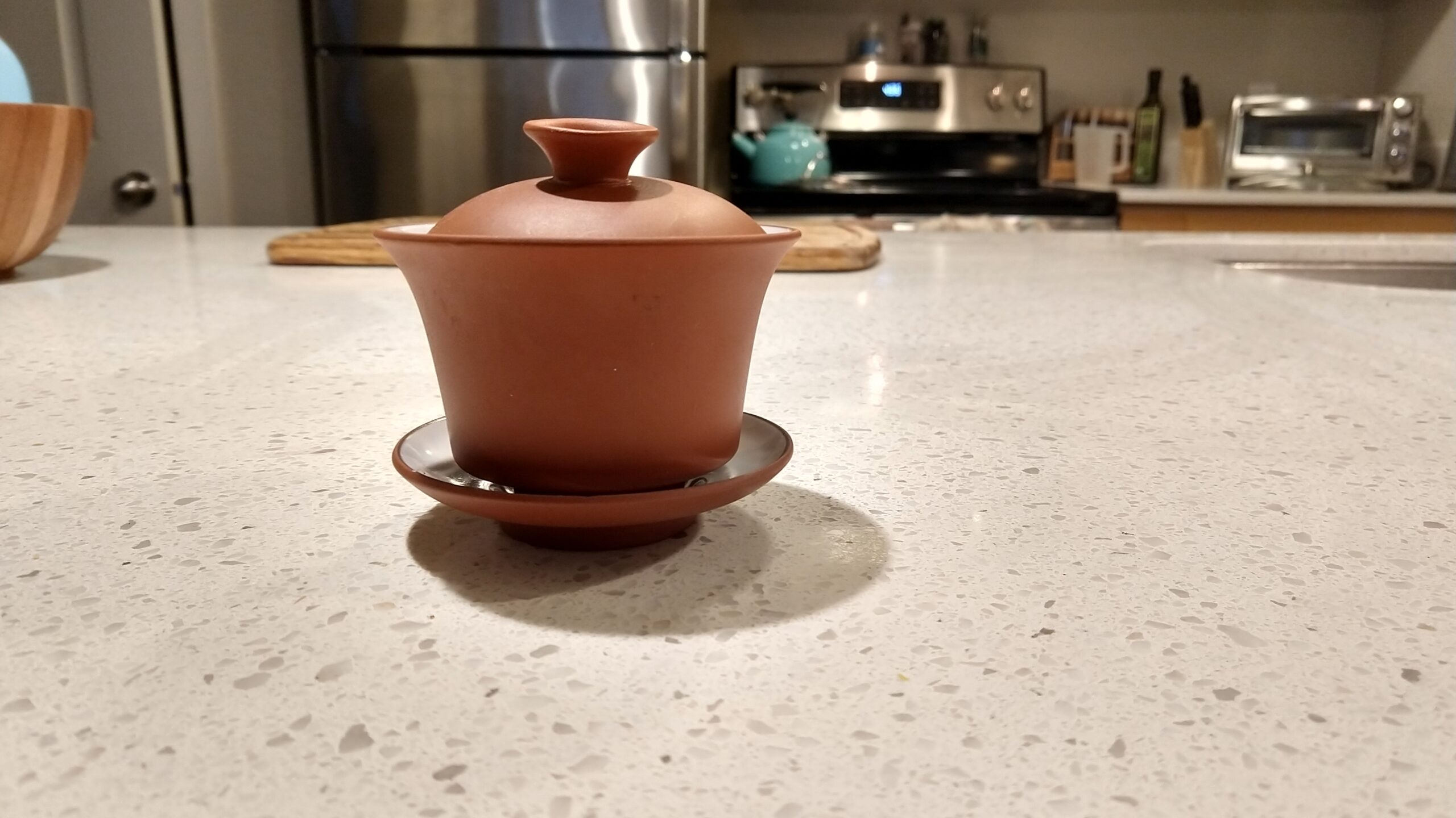 Gaiwan Teacup Kungfu Tea bowl Zisha Red Clay black 4oz/130ml Cup Sancai Saucers (Red) customer photo 1