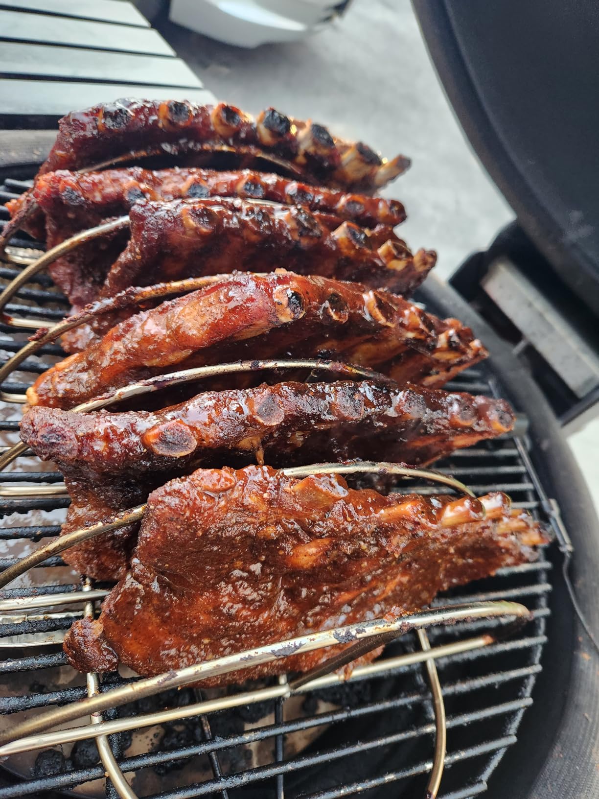 BBQ Rib Rack For Smoker Stainless Steel Rack For Large Big Green Egg and Kamado Joe Smoker Joe and 18
