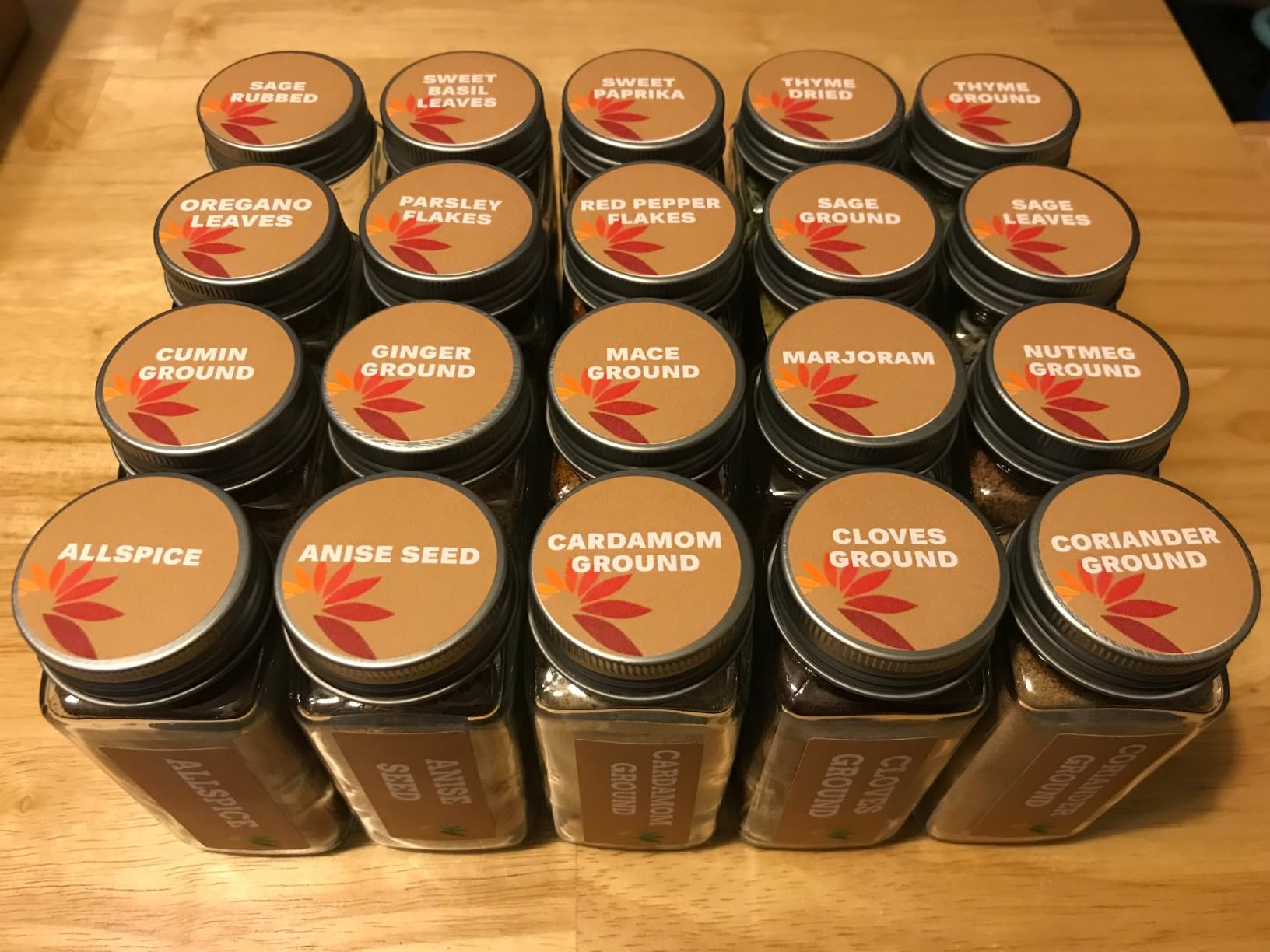 AOZITA 24 Pcs Glass Spice Jars with Labels - 4oz Empty Square Spice Bottles Containers, Condiment Pot, Shaker Lids and Airtight Metal Caps - Silicone Collapsible Funnel customer photo 1