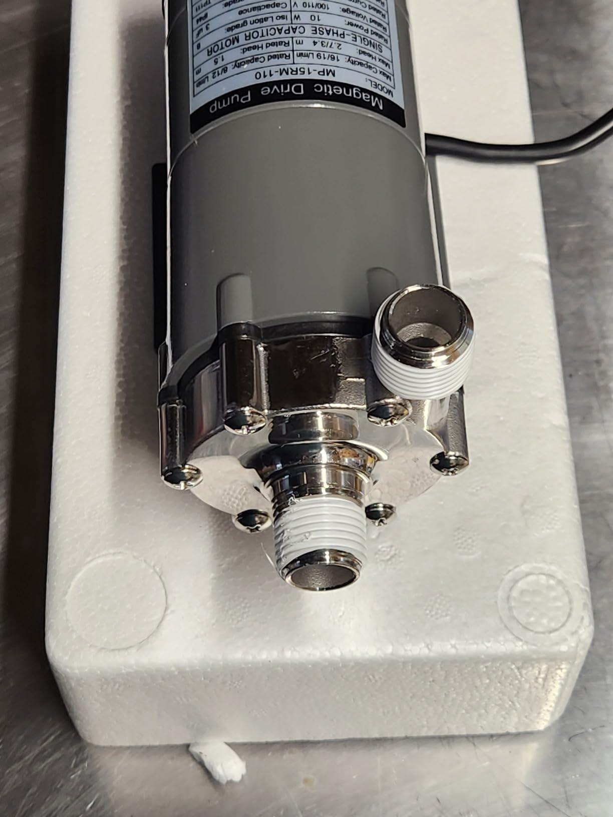 FERRODAY Wort Brewing Pump, Stainless Head Magnetic Drive Brew Food Safe Water High Temp Homebrew Beer Pump with 1/2