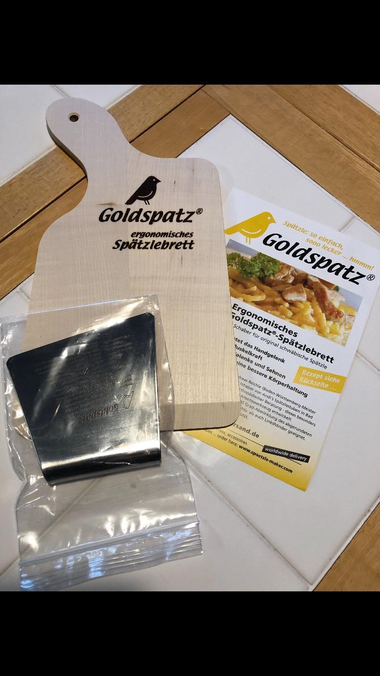 Goldspatz Ergonomic Spaetzle Board & Scraper with Engraved (Spaetzle-Recipe in English) customer photo 1