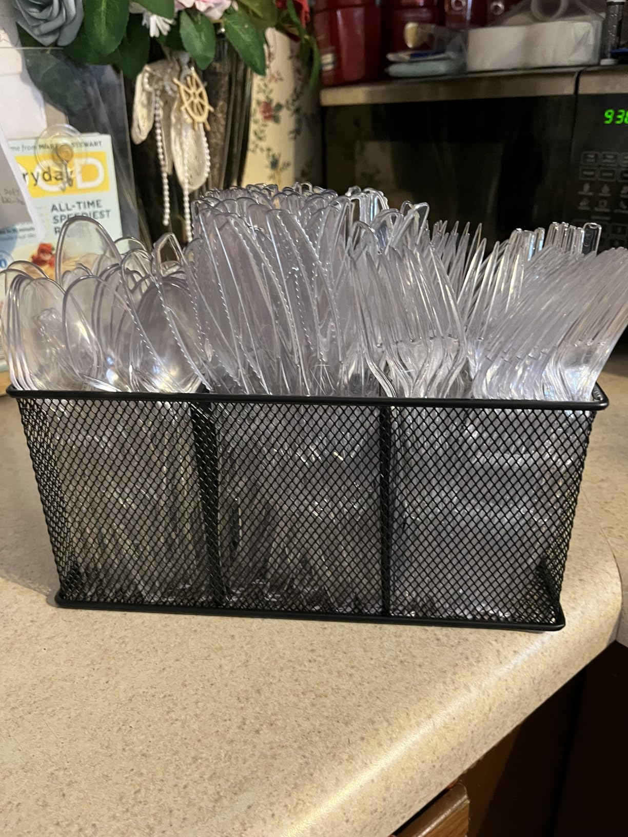 Mind Reader Utensil Holder, Silverware Organizer, Caddy, Cutlery Holder, Kitchen, Metal Mesh, 10