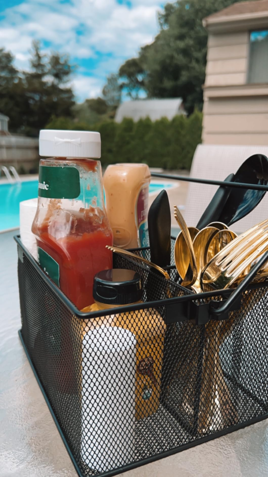 Mind Reader Utensil Holder, Silverware Organizer, Caddy, Cutlery Holder, Kitchen, Metal Mesh, 10
