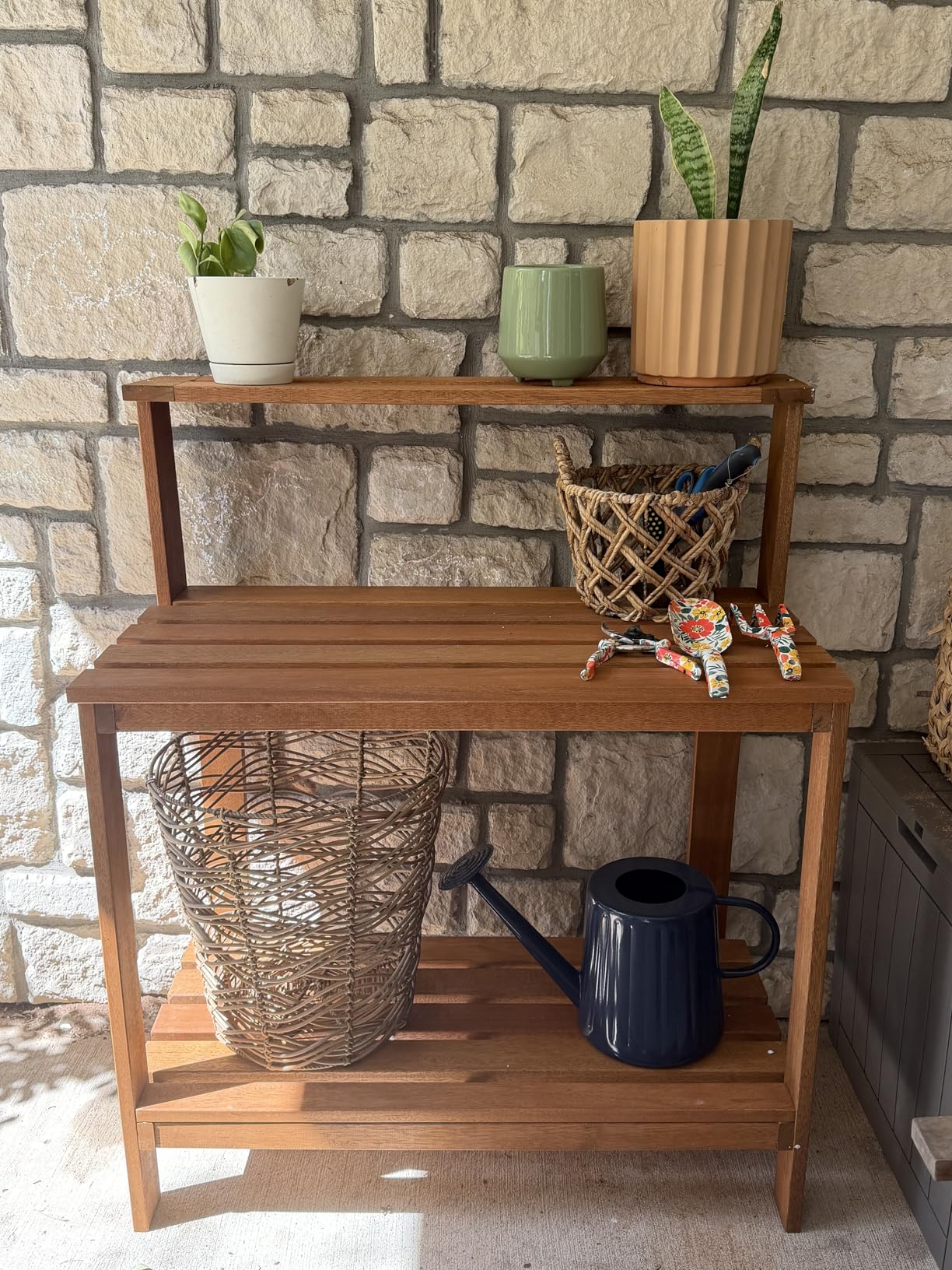 Furinno FG17478 Tioman Outdoor Patio Furniture Hardwood Potting Bench, Natural customer photo 2