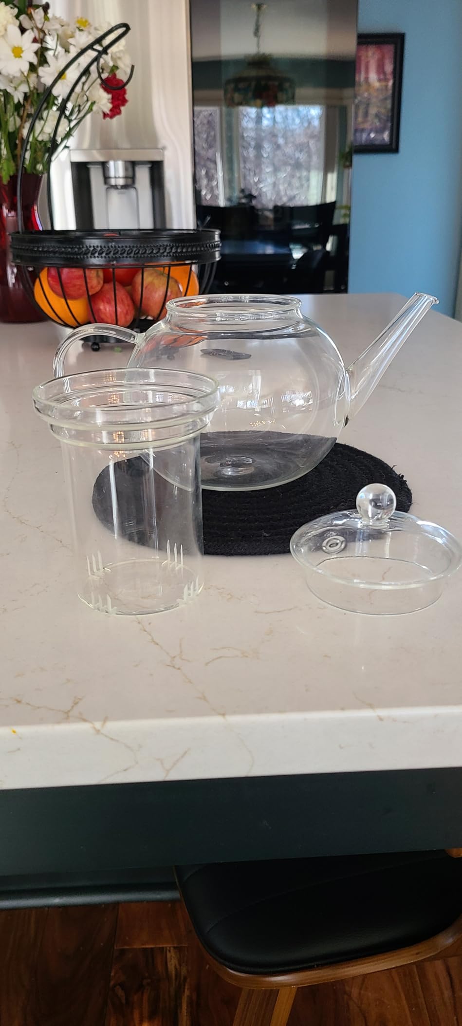 Teabloom Stovetop & Microwave Safe Glass Teapot with Removable Loose Tea Glass Infuser - Includes 2 Blooming Teas - 2-in-1 Tea Kettle and Tea Maker - Tea Purist's Choice customer photo 1