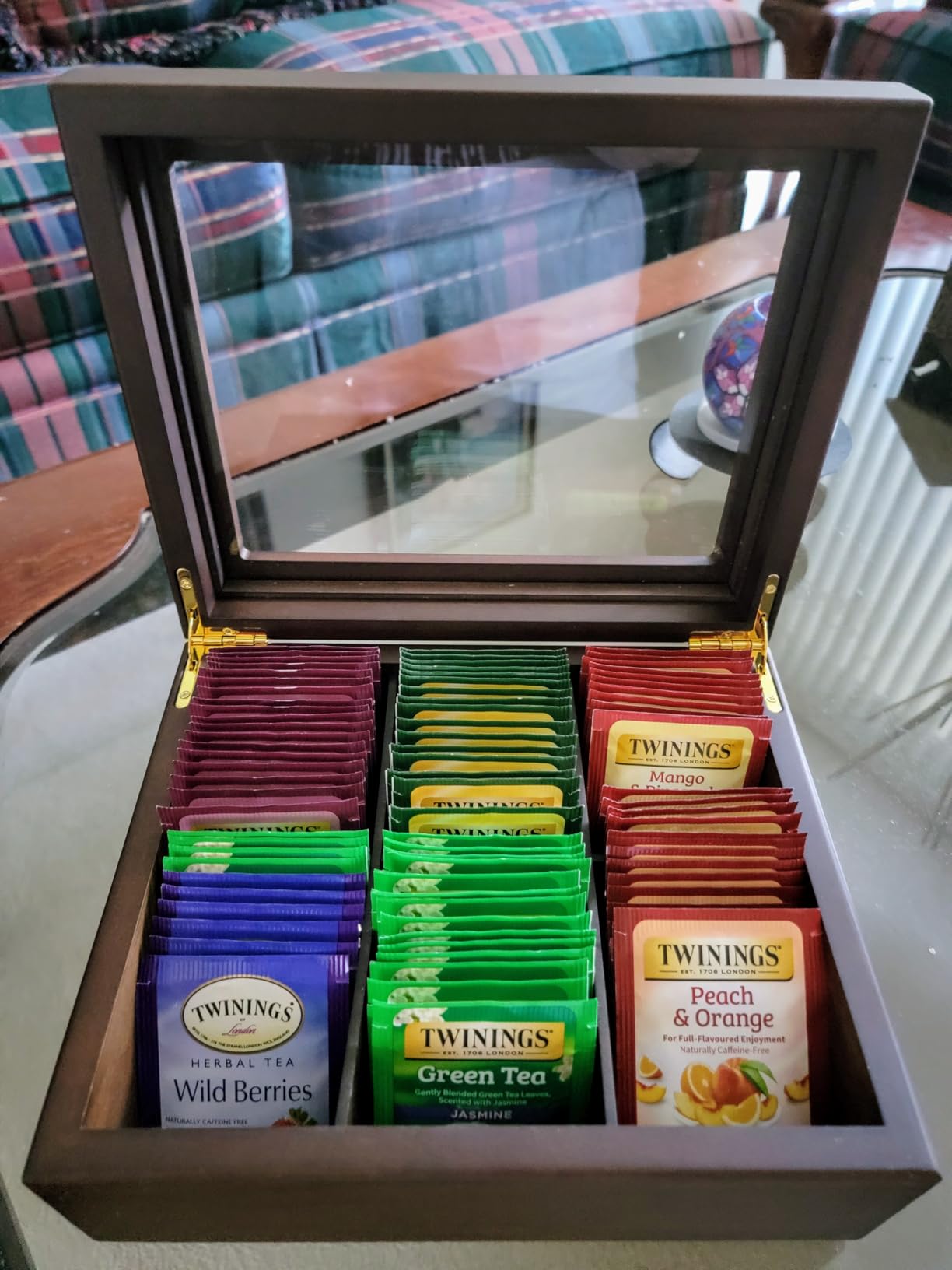 Tea Box - Luxury Wooden Tea Bag Organizer from The Apace Premier Collection - 6 Compartment Tea Storage Chest Container - Elegantly Handmade w/Scratch Resistant Window customer photo 1