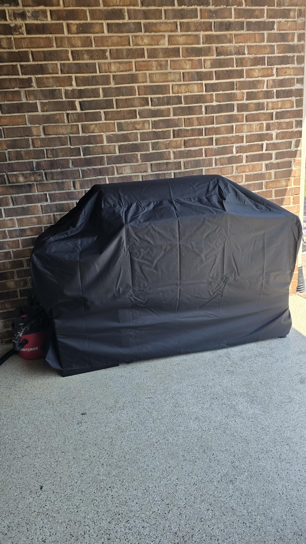 SunPatio Grill Cover 55 Inch, Outdoor Heavy Duty Waterproof Barbecue Gas Cover, UV & Fade Resistant, All Weather Protection Compatible for Weber Charbroil Nexgrill Kenmore Grills and More, Black customer photo 2
