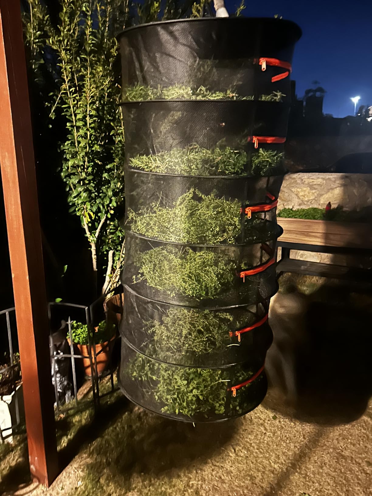 4-Layer Herb Drying Rack - Collapsible Mesh Hanging Dryer Net for Herbs, Flowers, Tea, Fruits, and Vegetables - Includes S-Hook & Storage Bag (24