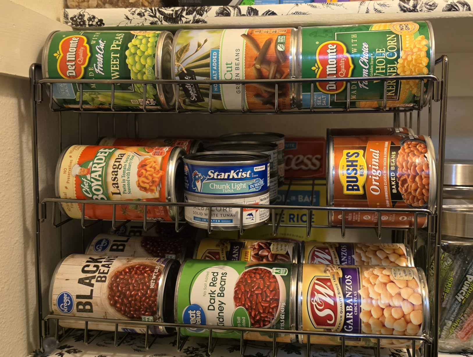 Kitchen Details 3 Tier Can Organizer | Canned Food Storage Rack | Kitchen Cabinet and Pantry Organization | Holds 36 Cans | Space Saving | Onyx customer photo 1