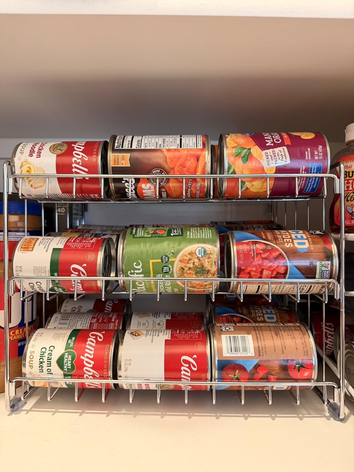 Kitchen Details 3 Tier Can Organizer | Canned Food Storage Rack | Kitchen Cabinet and Pantry Organization | Holds 36 Cans | Space Saving | Onyx customer photo 2