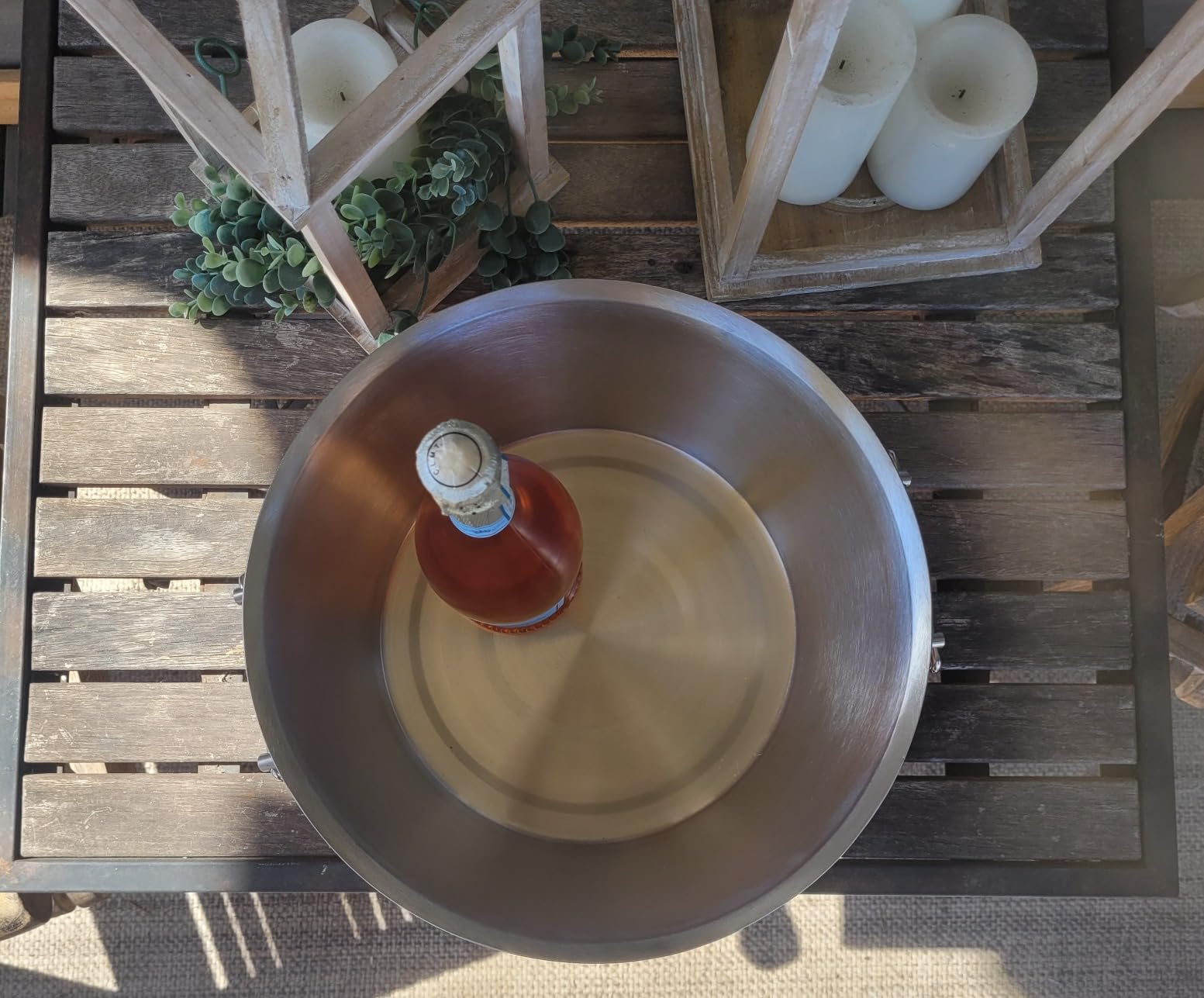 BREKX Insulated Rose Copper Double Walled Ice Bucket for Parties, Anchored Wine Bucket/Large Ice Bucket with Handles, Drink Cooler for Parties, 12 Quarts (3 Gallon) customer photo 1