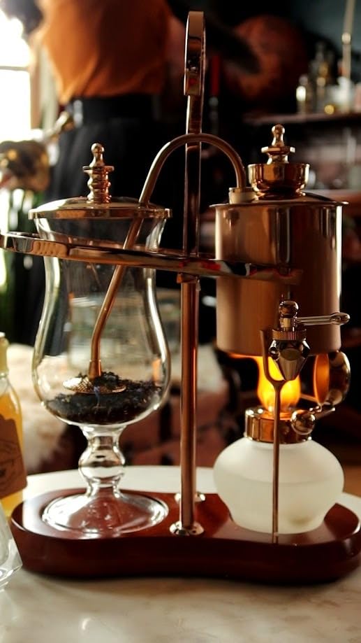 Nispira Belgium Royal Family Balance Syphon Unique Gravity Vintage Coffee Maker Vacuum Brewing System Copper 500 ml customer photo 2