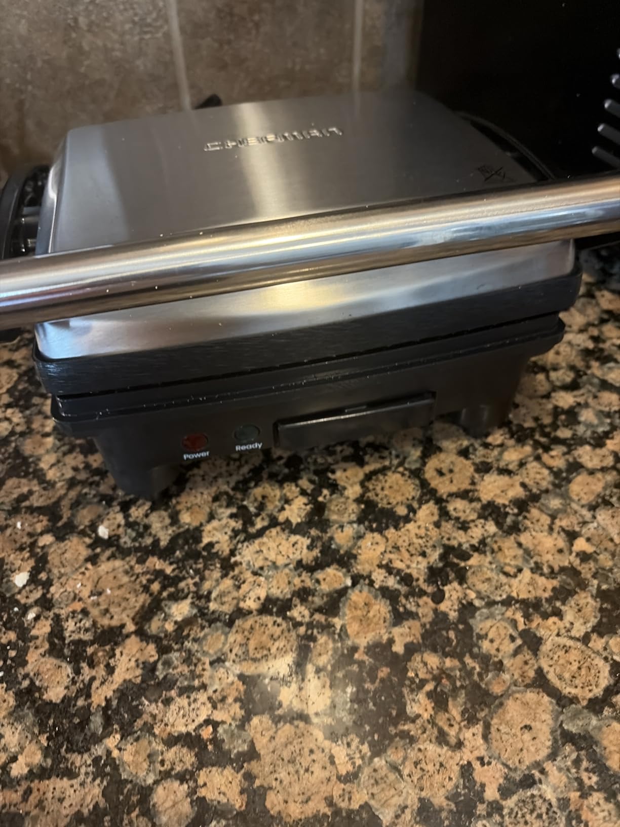 Chefman Panini Press Grill and Gourmet Sandwich Maker Non-Stick Coated Plates, Opens 180 Degrees to Fit Any Type or Size of Food, Stainless Steel Surface and Removable Drip Tray, 4 Slice, Black customer photo 1
