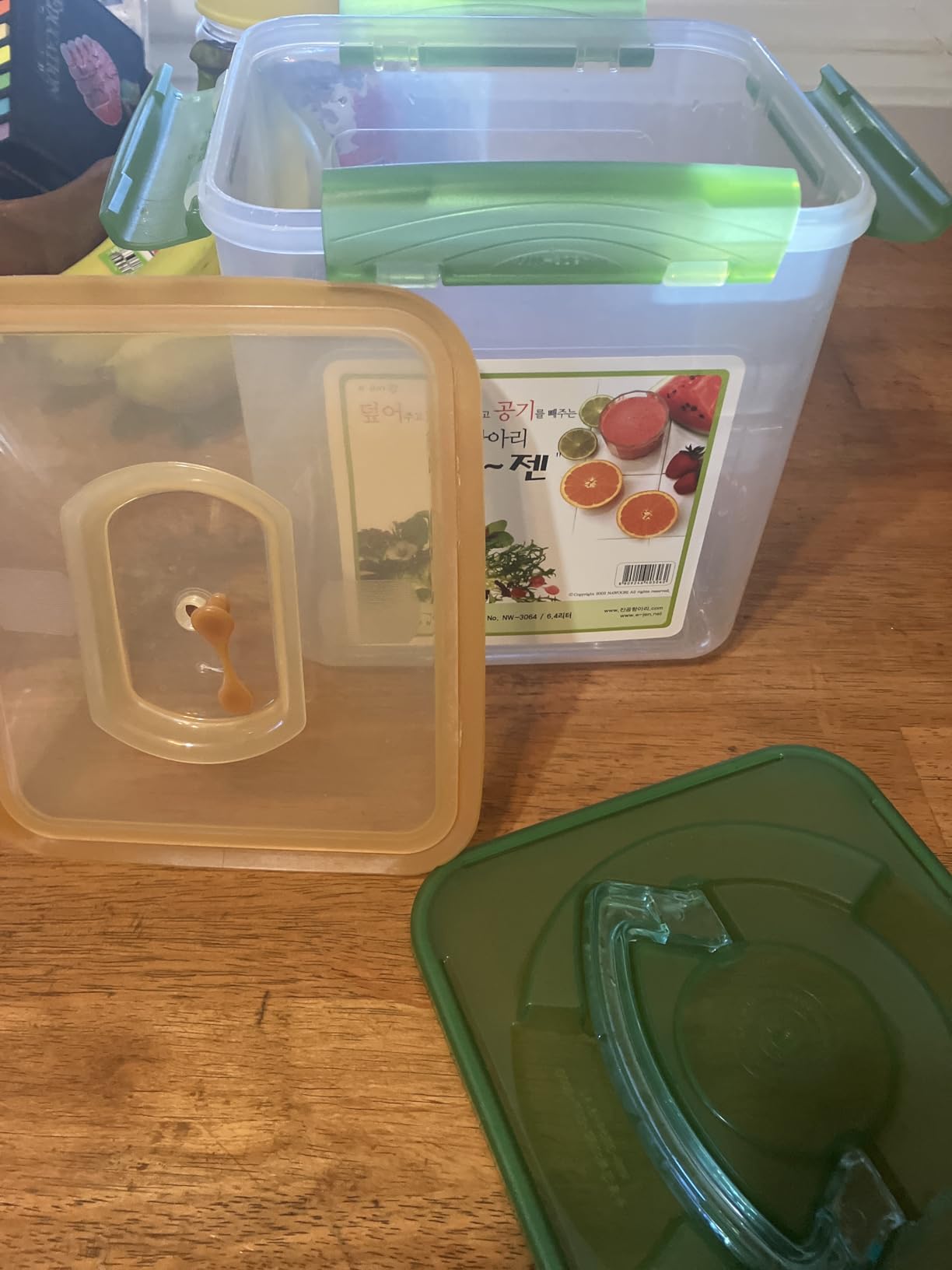 e-jen Premium Kimchi, Sauerkraut Container Probiotic Fermentation with Inner Vacuum Lid (Earthenware Brown, 0.9 gal/ 3.4L) customer photo 2