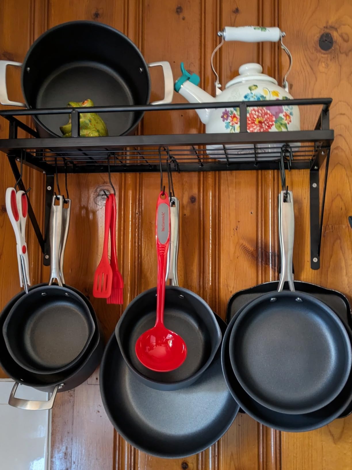 KES 24 Inch Kitchen Pot Pan Rack Wall Mounted Hanging Storage Organizer Wall Shelf With Hooks Matte Black, KUR215S60-BK customer photo 1