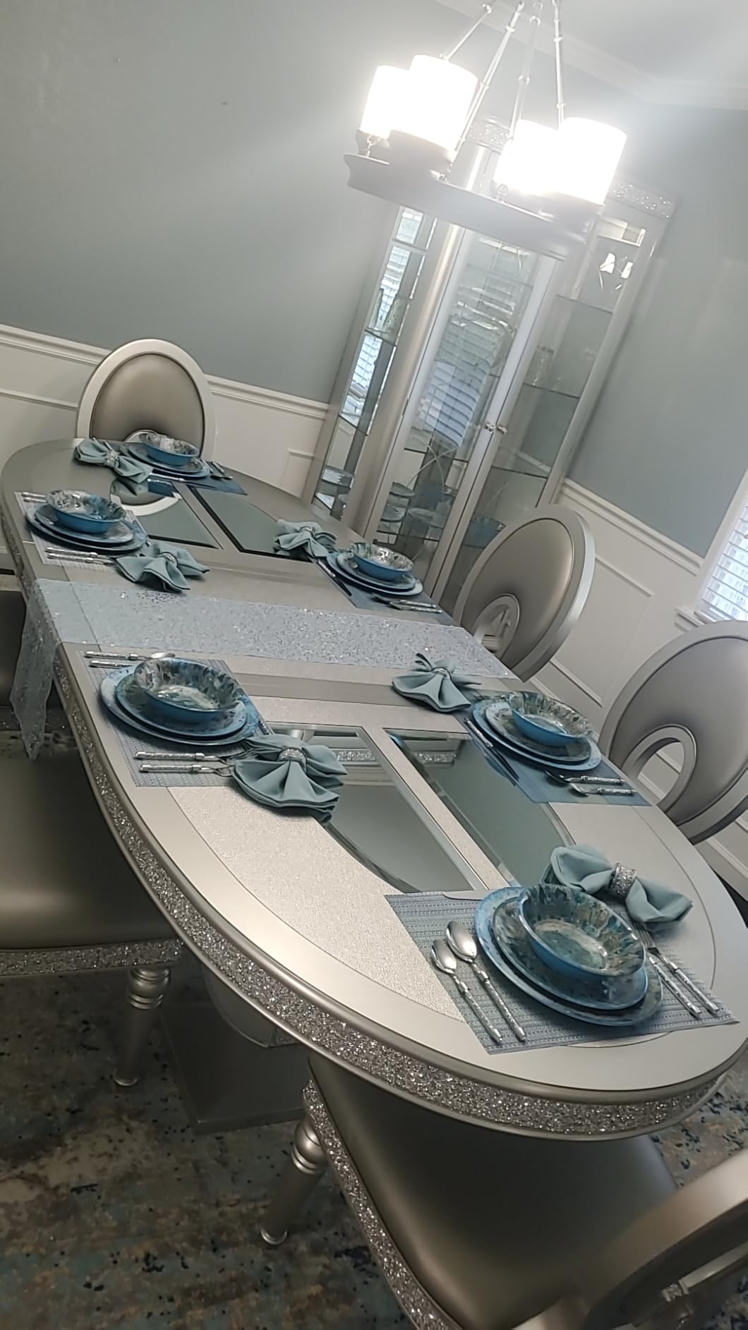 Radiance Teal 12pc Melamine Dinnerware Set - Service for 4 Plates and Bowls Set, Outdoor Dinnerware, Coastal Dishes customer photo 2