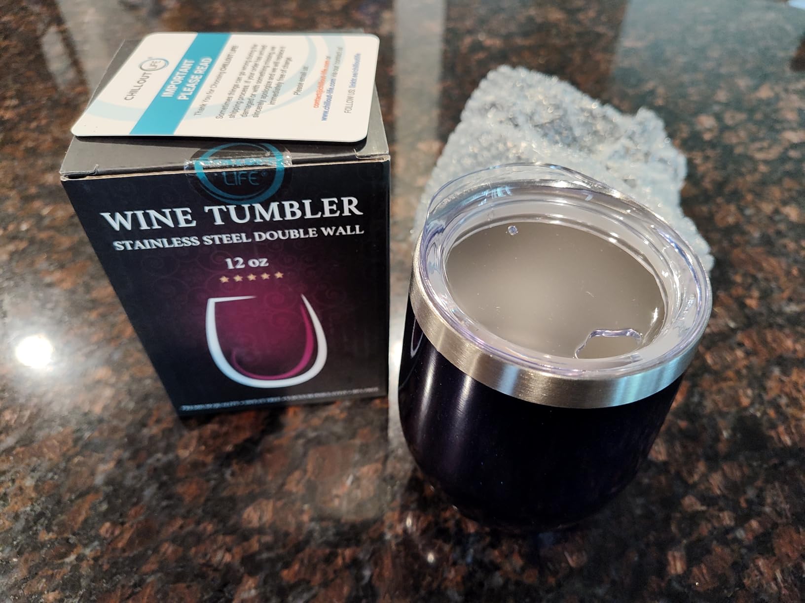 CHILLOUT LIFE 12 oz Stainless Steel Wine Tumblers 2 Pack - Double Wall Vacuum Insulated Wine Glasses Cups with Lids and Straws Set customer photo 2