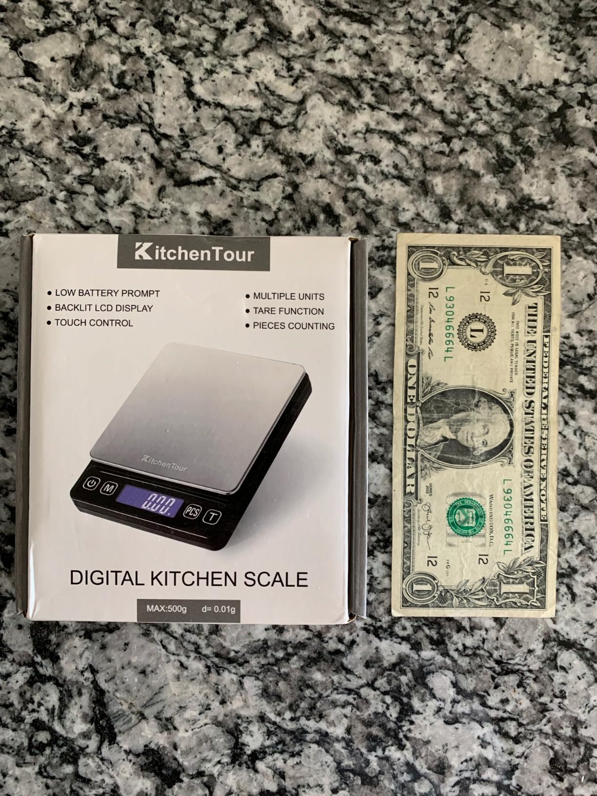 KitchenTour Digital Kitchen Scale - 500g/0.01g High Accuracy Precision Multifunction Food Meat Scale Small Scale Jewelry Lab Carat Powder Scale with Back-Lit LCD Display(Batteries Included) customer photo 2