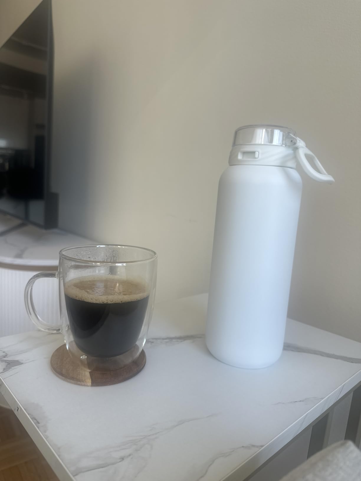 Sweese 12.5 oz Double Wall Glass Coffee Mugs Set of 2 - Insulated for Espresso, Latte, Tea Beverages customer photo 1