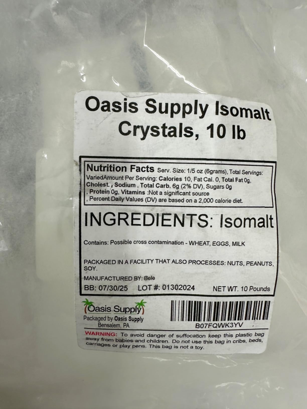 Oasis Supply, Isomalt Sugar Substitute (Granular) - Sugar Substitute for Baking, 1 lb - Isomalt Ready To Use - Clear & Non-Crystallizing, Formulated For Decorative Accents & Sugar Art - 1 Lb Bag customer photo 2