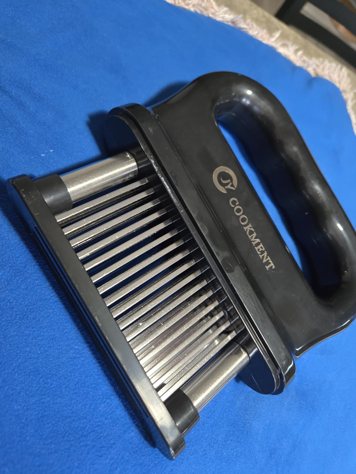 JY COOKMENT Meat Tenderizer with 48 Stainless Steel Ultra Sharp Needle Blades, Kitchen Cooking Tool Best for Tenderizing, BBQ, Marinade customer photo 2