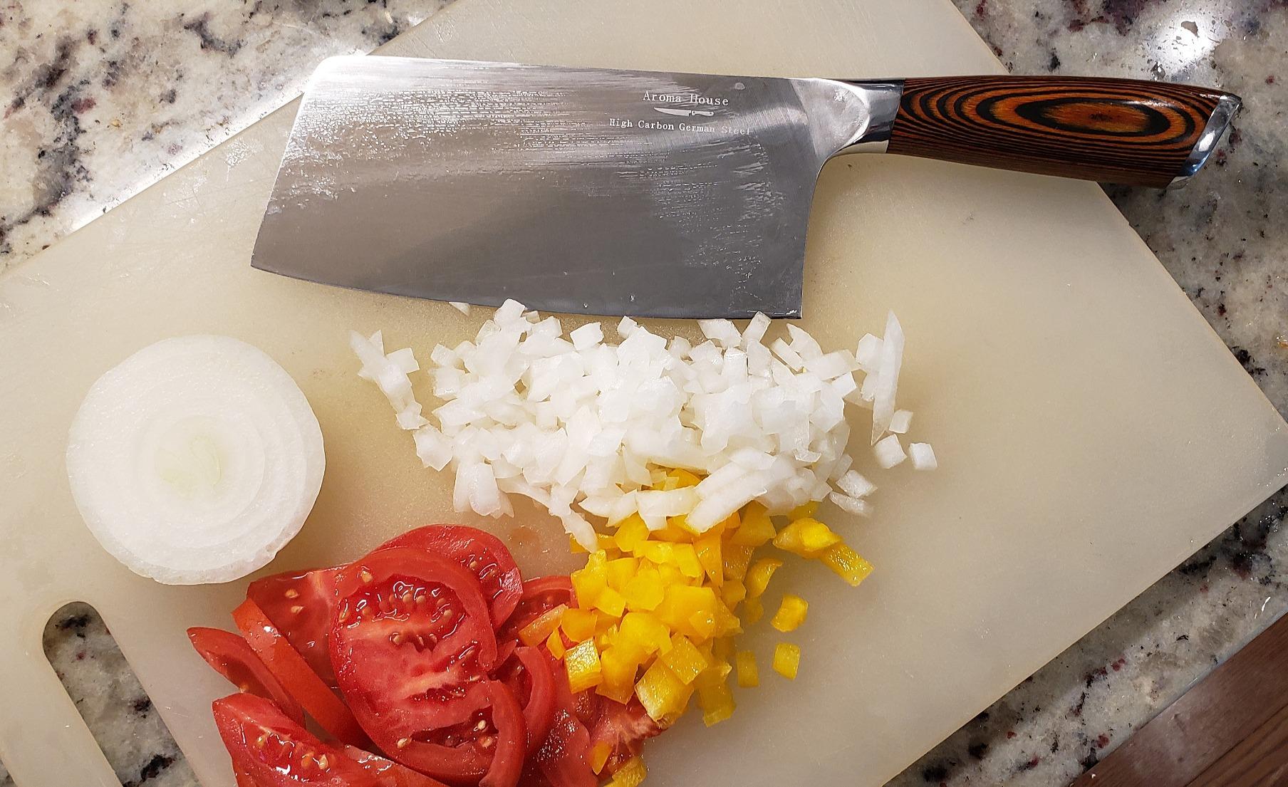 Cleaver Knife Ultra Sharp Meat Cleaver 7 inch Butcher Knife. High Carbon German Stainless Steel Chef Knives for Kitchen and Restaurant customer photo 1